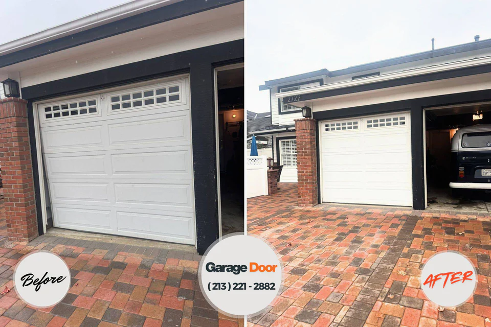 Before and after: garage door repair Avalon, PA